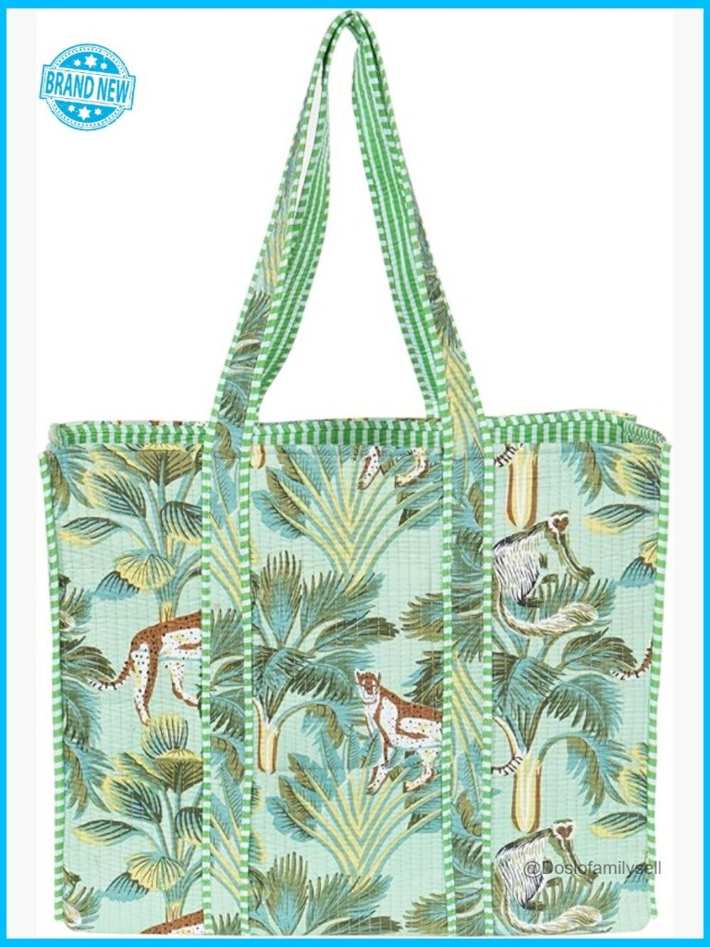 Women Lightweight Cotton Quilted Shoulder Tote Bag Travel Beach Shopping Grocery